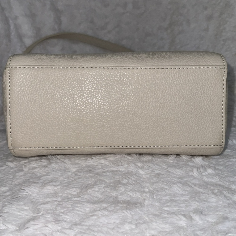 Brighton “MEENA” Cream Blue Jewel Leather Top-Handle Leather Crossbody P… - Picture 6 of 12